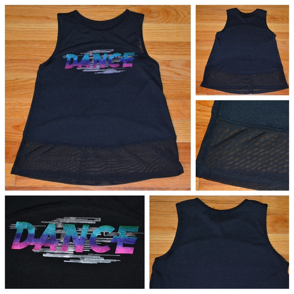 Youth girls Basic Moves metallic DANCE shirt, size 6/7